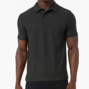 New 32 Degrees Cool Men’s Micro Pique Short Sleeve Polo, Dark Grey / Coal size M